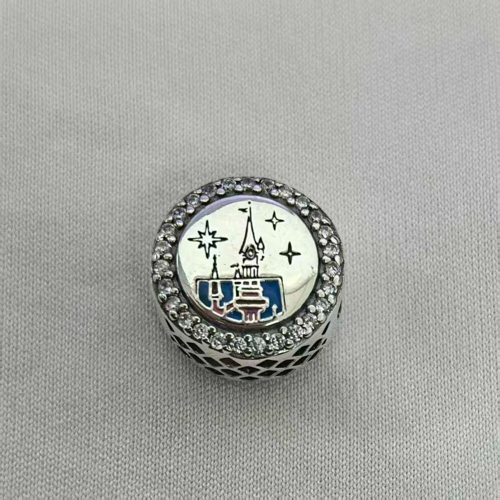 Pandora Disneyland Paris Exclusive Castle Charm, S925 Silver Jewelry